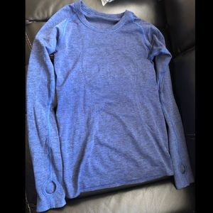 Lululemon Heathered Sapphire Blue Swiftly Sz 6 Guc